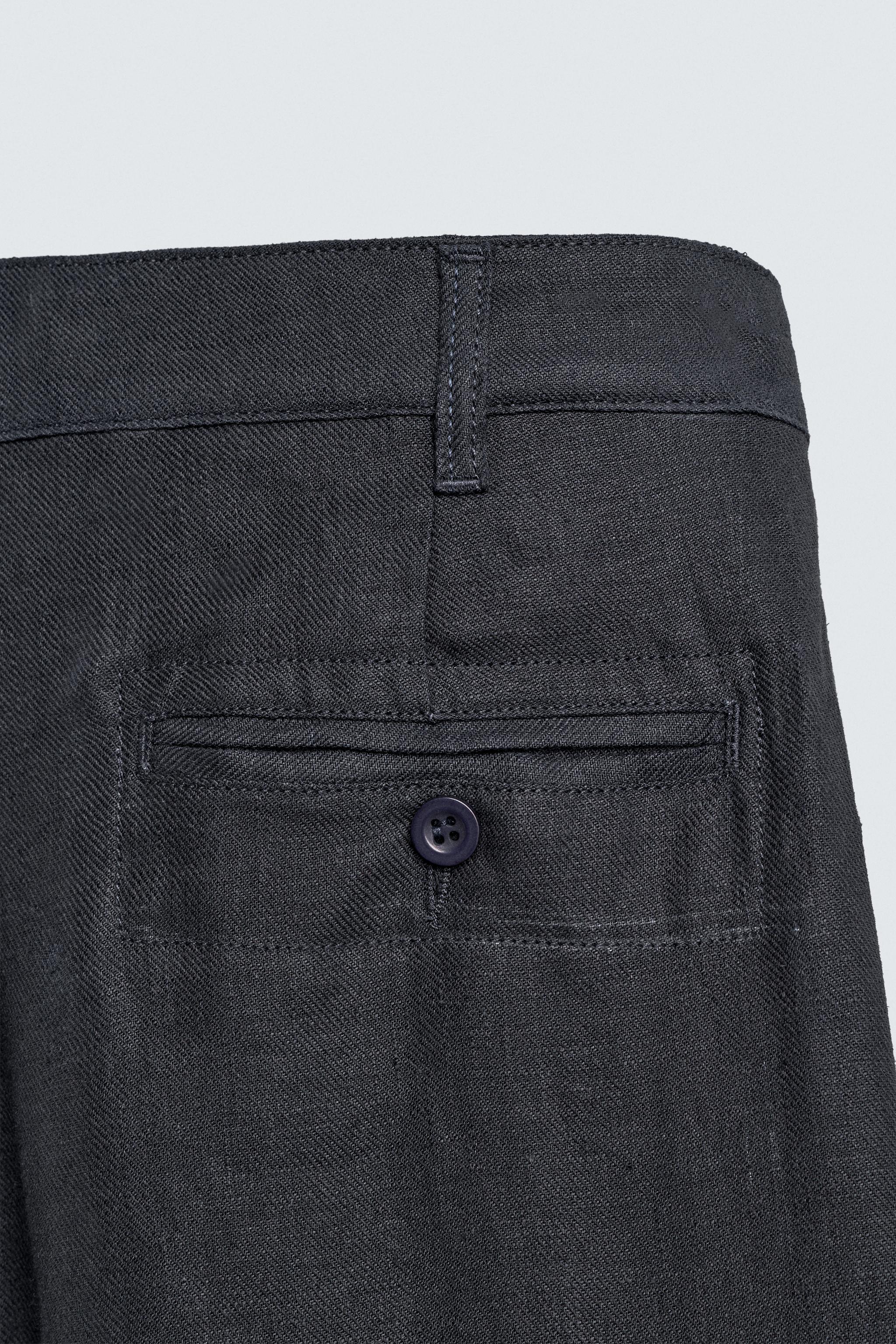 PANTALON À PLIS 100% LIN